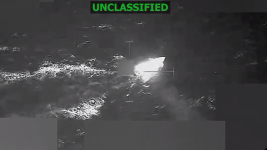 Captura del video de la supuesta narcolancha