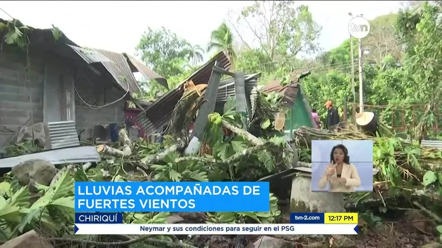 Tres casas afectadas por lluvias en Chiriquí