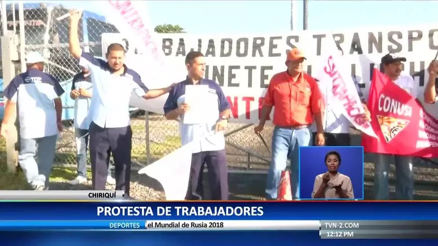 Trabajadores de la empresa de Transporte en David protestan por pago de prestaciones