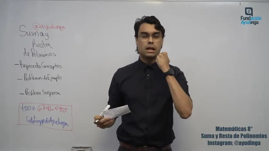 Ayudinga Matemáticas 8° - Suma y Resta de Polinomios Miércoles 18 de marzo de 2020
