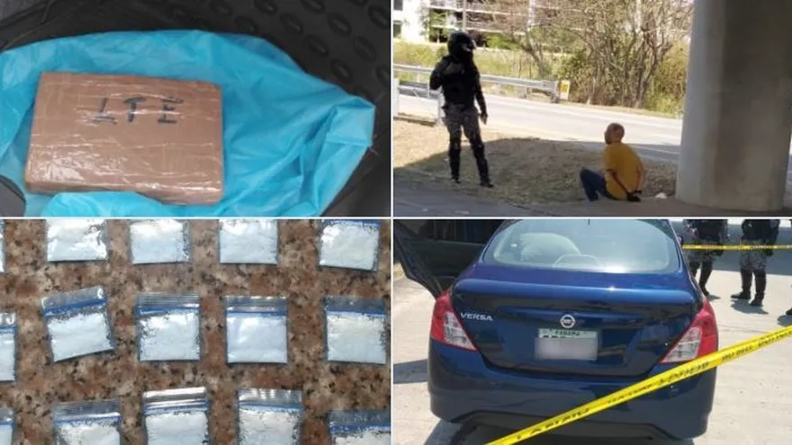 Aprehenden a sujeto que transportaba 15 sobres con presunta droga en el corredor Sur. Foto/Policía Nacional