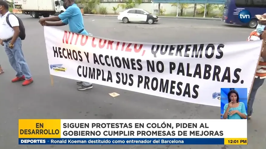 Siguen las protestas en Colón