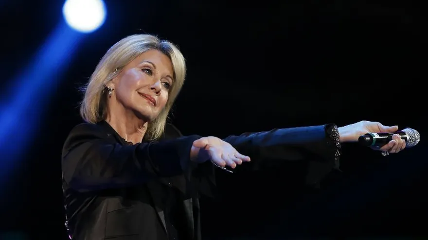 La cantante y estrella de la película "Grease", Olivia Newton-John.
