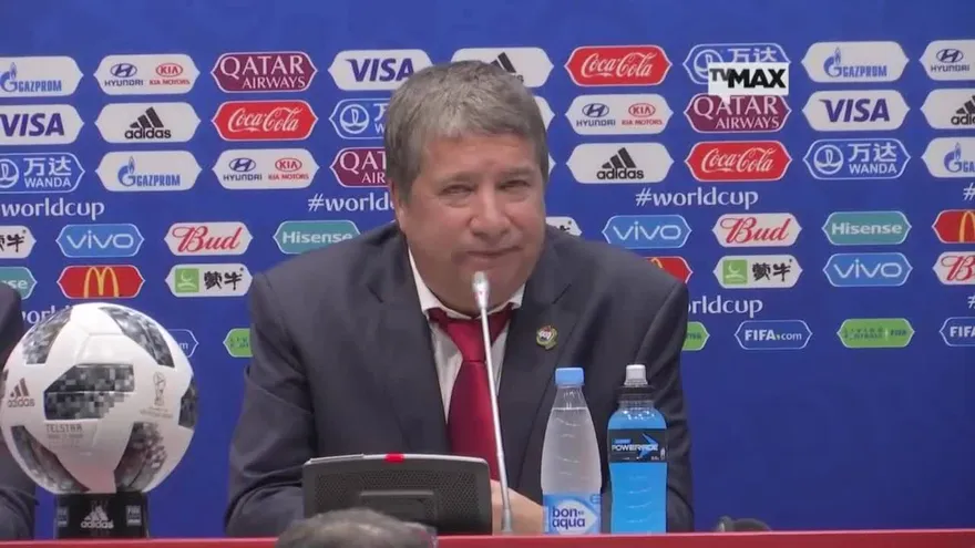 Hernán Darío Gómez en conferencia de prensa luego del debut de Panamá ante Bélgica