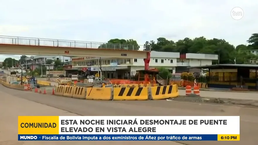 Esta noche habrá cierre temporal de carriles en Nuevo Arraiján por desmonte de puente peatonal