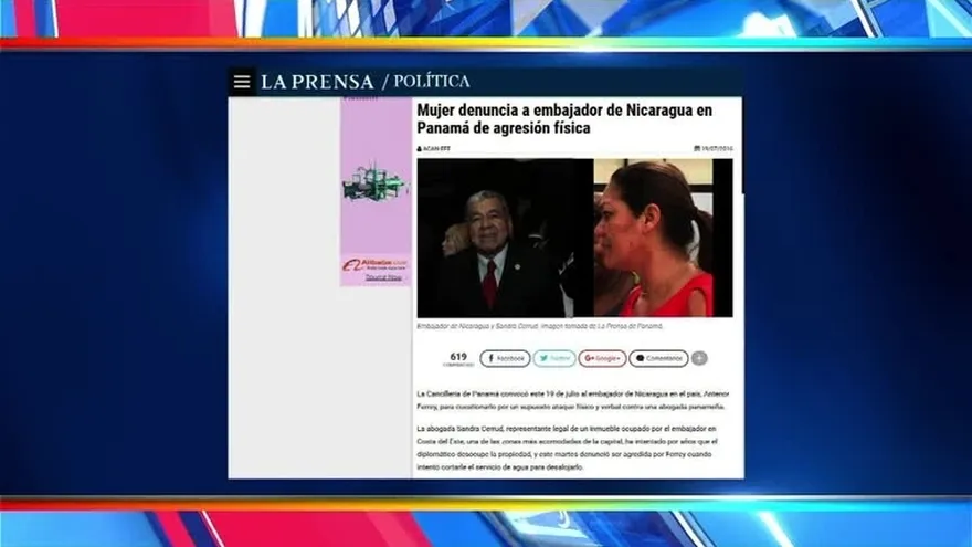 Medios de comunicación de Nicaragua reportaron la agresión de su embajador