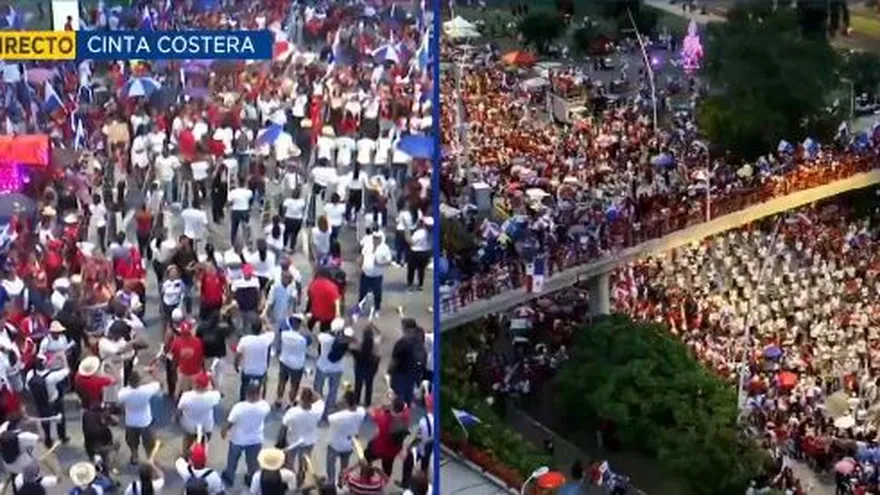 Panameños realizaron marcha cívica en rechazo al contrato minero