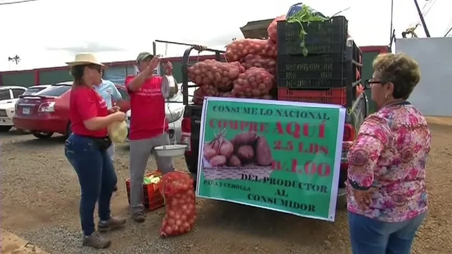 Productores protestan vendiendo verduras a precio de costo