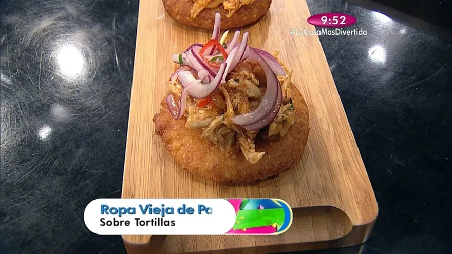 Receta - Ropa Vieja de Pollo sobre Tortillas