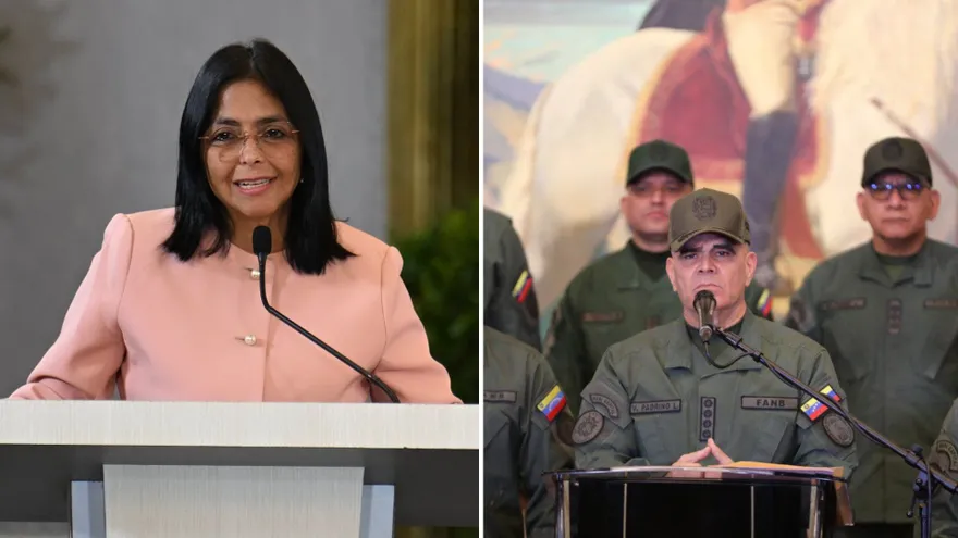 Delcy Rodríguez presidenta encargada tras la caída del mandatario venezolano y el ministro de Defensa, Vladimir Padrino