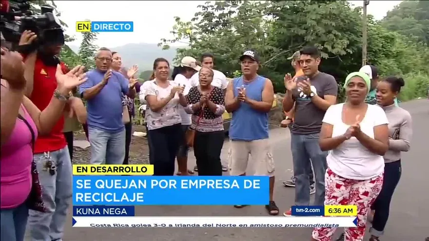 Residentes de Kuna Nega protestan contra una recicladora en la zona