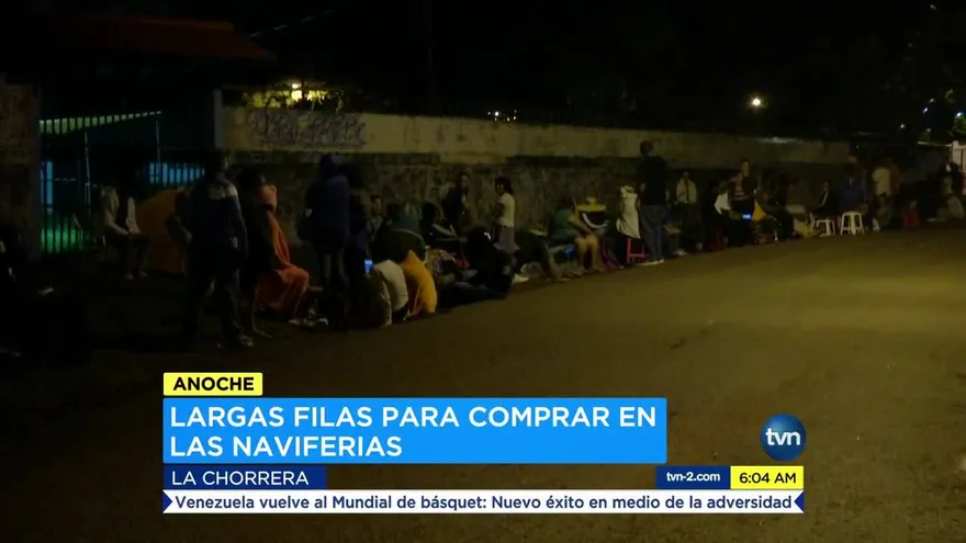 En La Chorrera también hay largas filas por los jamones