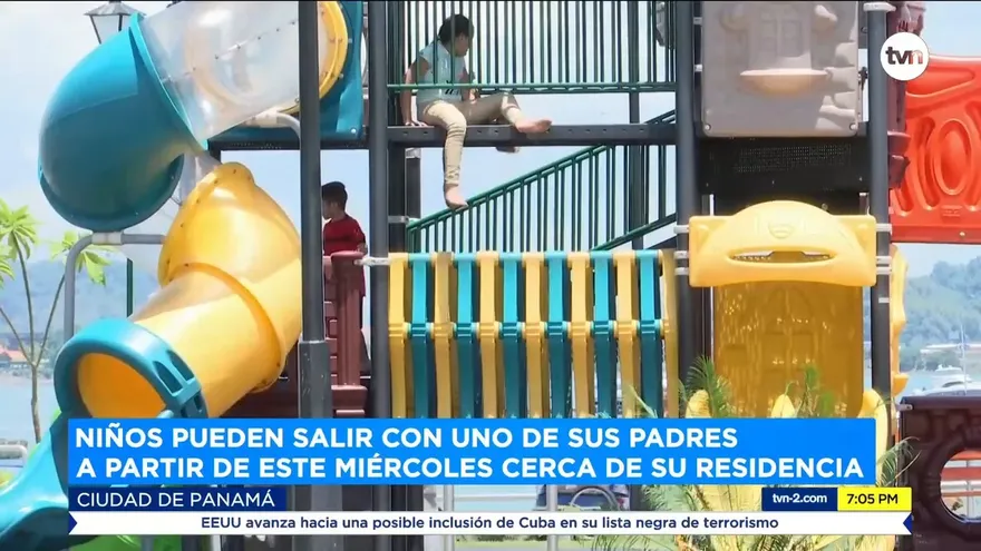 Niños pueden salir con uno de sus padres cerca de su residencia