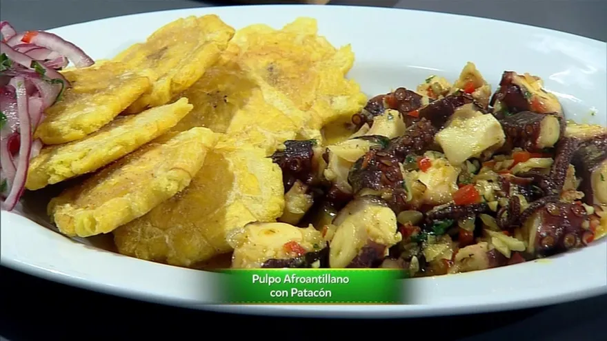 Pulpo afroantillano con patacón