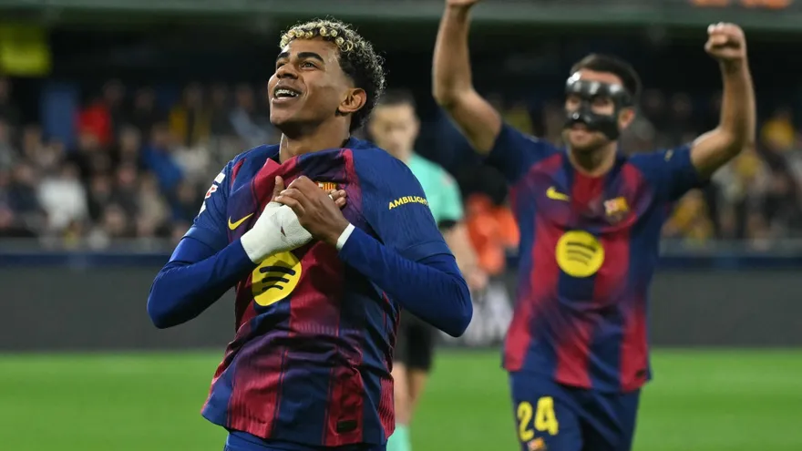 Lamine Yamal en partido ante Villarreal