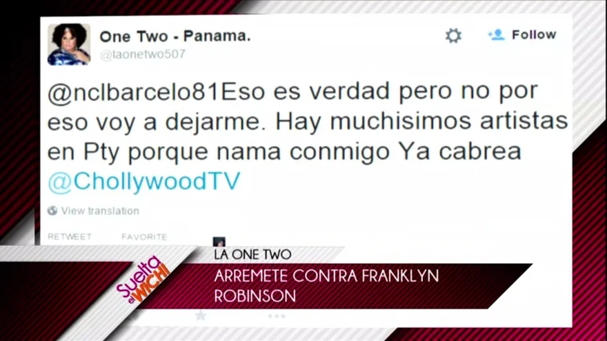 La One two arremete contra Franklyn Robinson