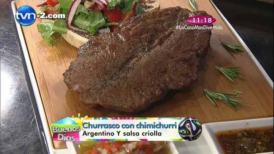 Receta - Churrasco con Chimichurri Argentino y Salsa Criolla