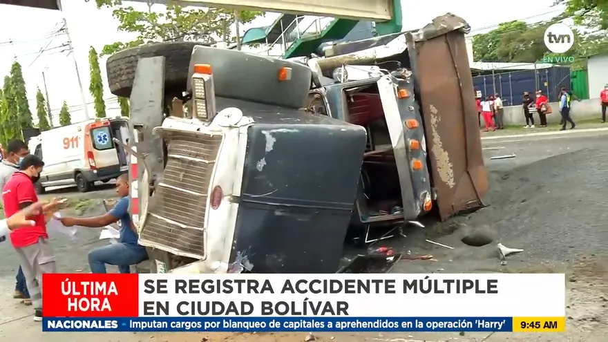 Unas 10 personas resultan heridas en accidente múltiple en Ciudad Bolívar