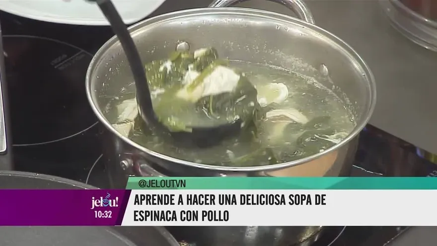 ¡Aprende a preparar una riquísima sopa de espinaca con pollo!