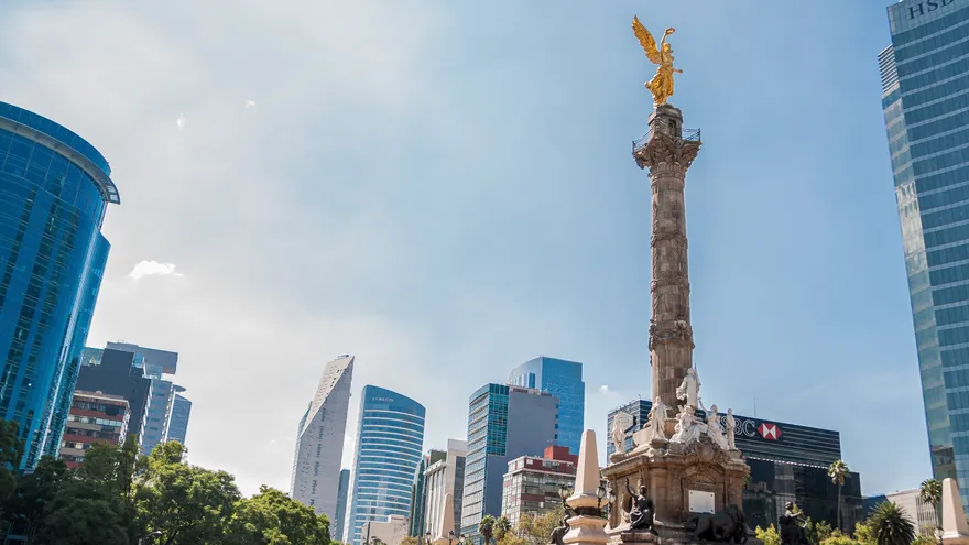 Vista del Ángel de la Independencia en Ciudad de México