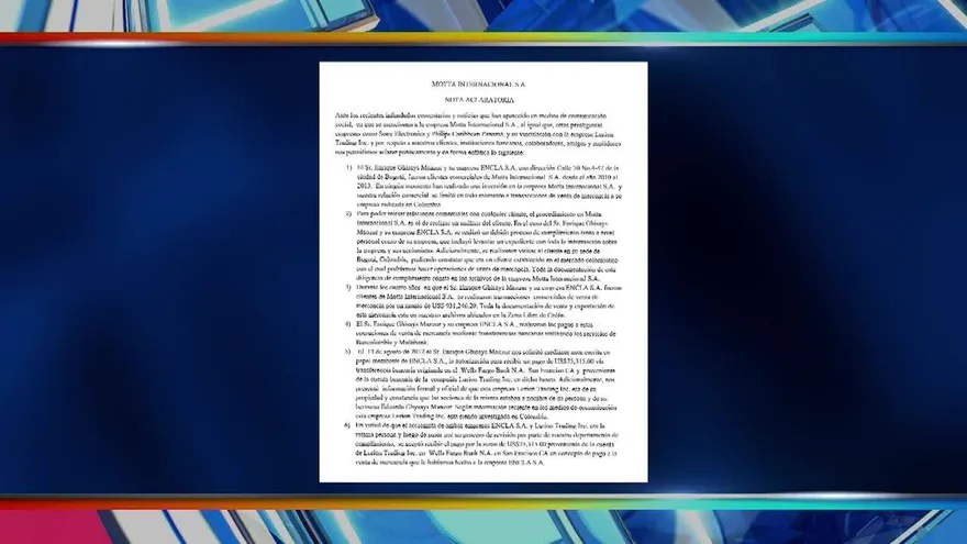 Motta Internacional aclara noticia publicada en un medio local