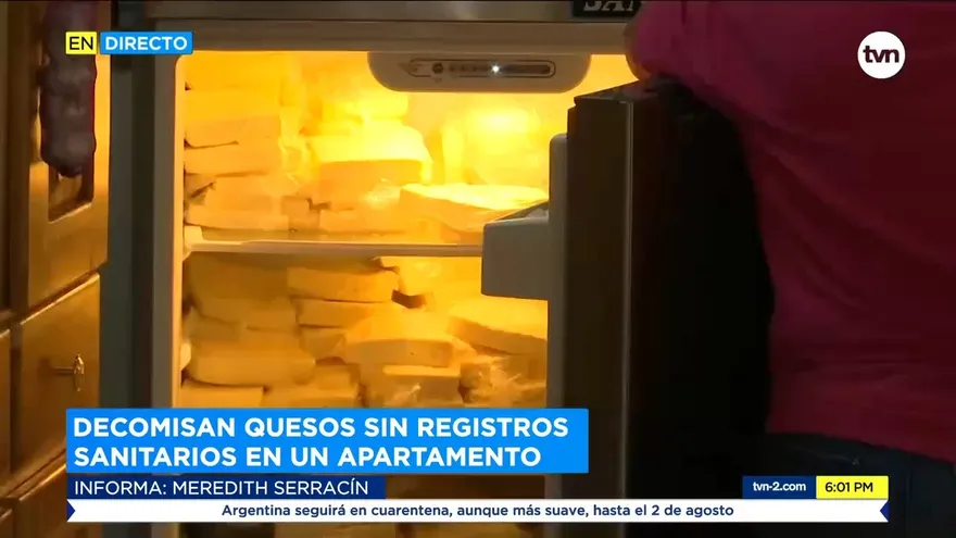 Decomisan quesos sin registro sanitario en un apartamento