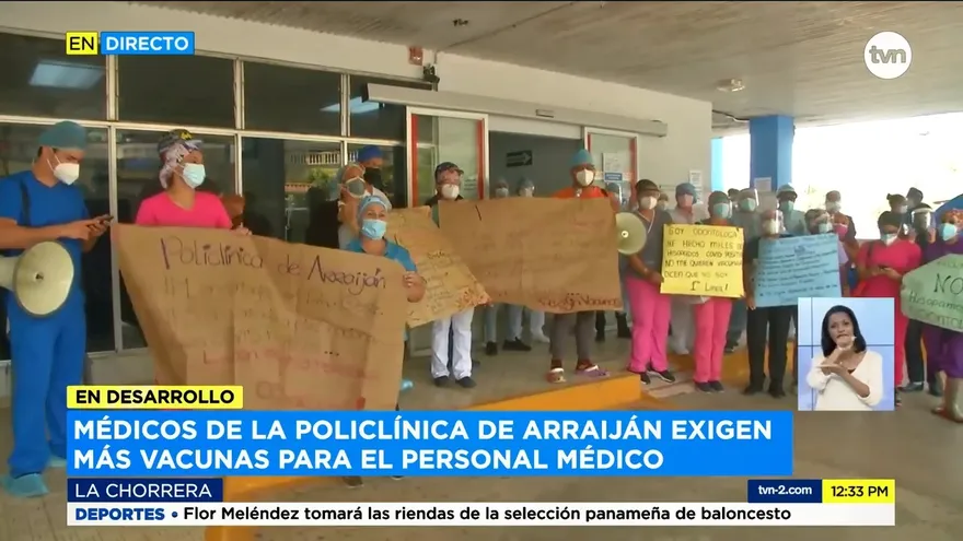 Personal de salud en Arraiján exige ser vacunado
