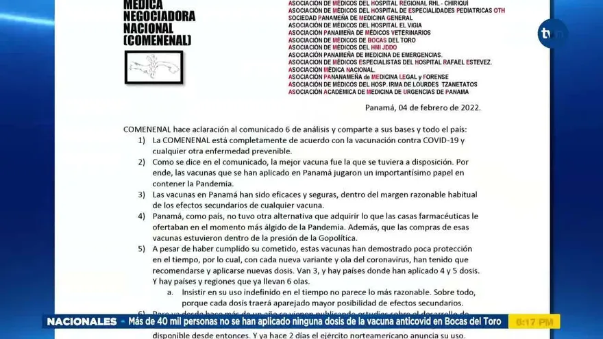 Reacciones por comunicado de Comenenal sobre vacunas