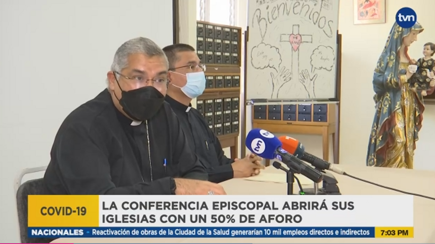 Iglesia Católica abrirá con un aforo del 50%.