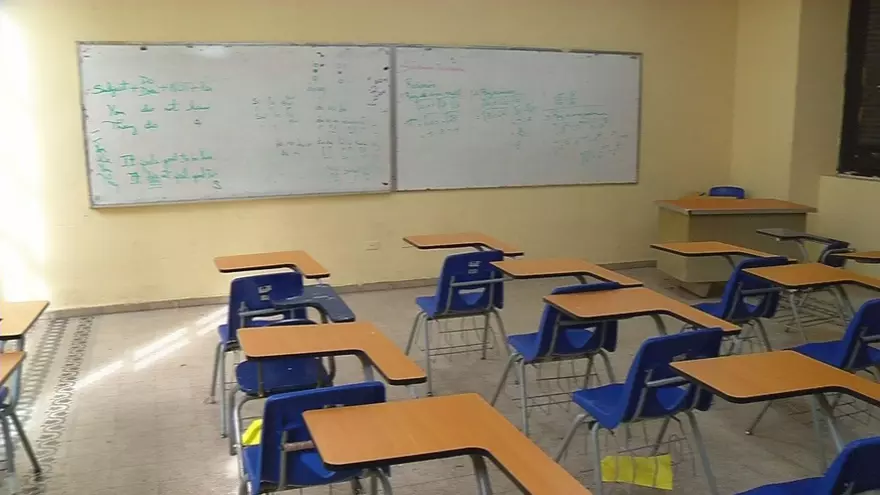Un salón de clases vacío