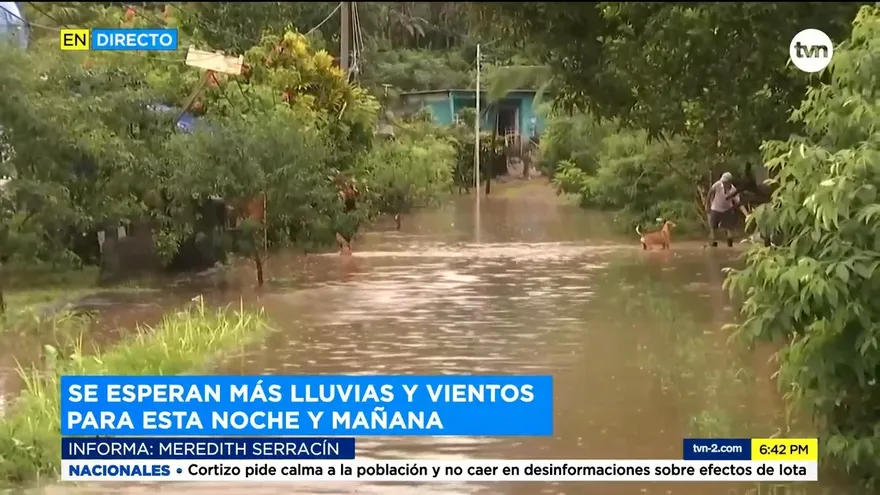 Lluvias y vientos en Panamá por efectos de Iota