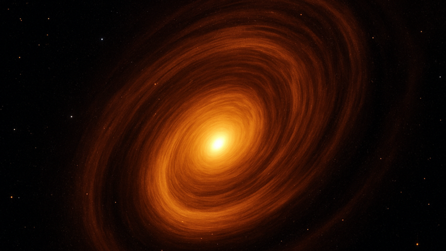 Formación cósmica tipo “Ojo de Sauron” con núcleo incandescente y patrón espiral