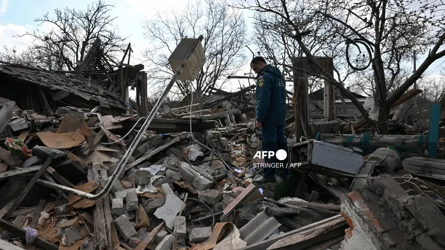 Imágenes de escombros en Ucrania, zona devastada por la guerra.