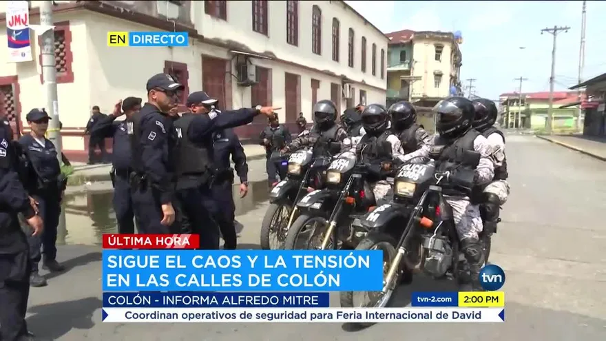 Policía Nacional intenta devolver el orden en Colón