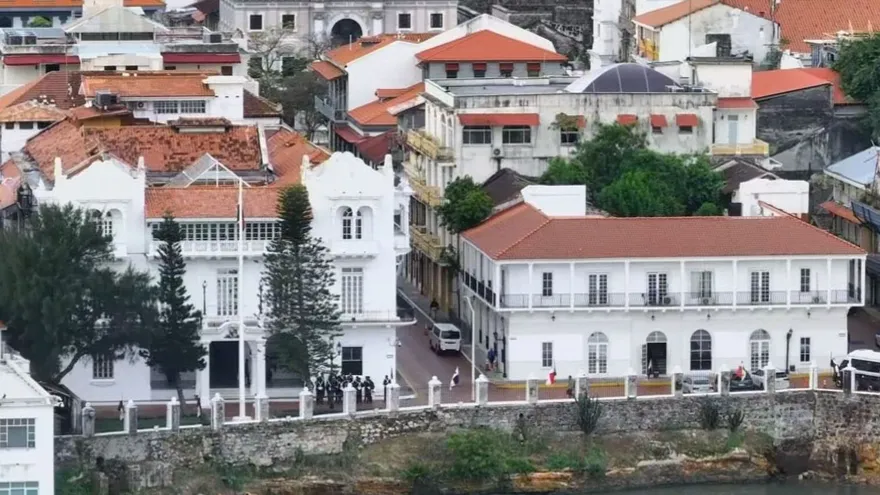Presidencia del República de Panamá, una toma aérea del Palacio de Las Garzas en el Casco Viejo.
