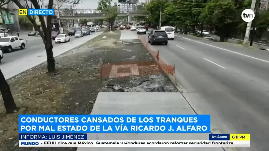 Conductores le piden al MOP que terminen rápido los trabajos en la Vía Ricardo J. Alfaro