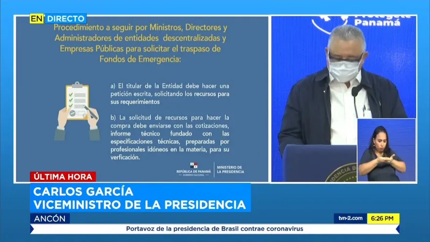 Viceministro de la Presidencia presenta informe sobre compras por el COVID-19