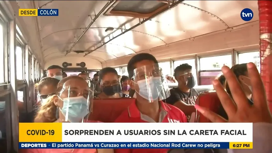 Sorprenden a personas sin careta facial en Colón