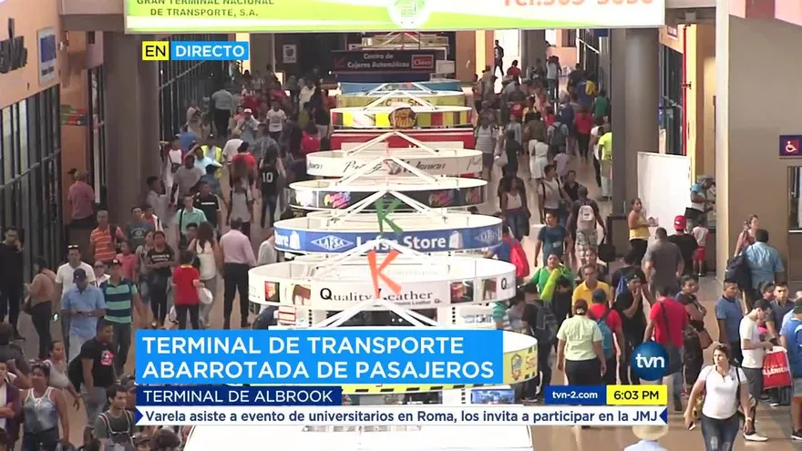 Terminal de Albrook abarrotada de pasajeros por Semana Santa