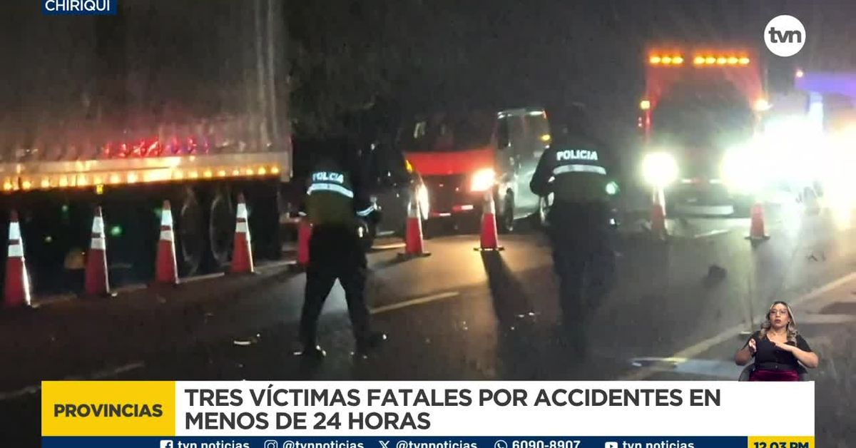 Tres muertes por accidentes de tránsito en Chiriquí, entre ellas una bebé; la cifra asciende a 24 víctimas