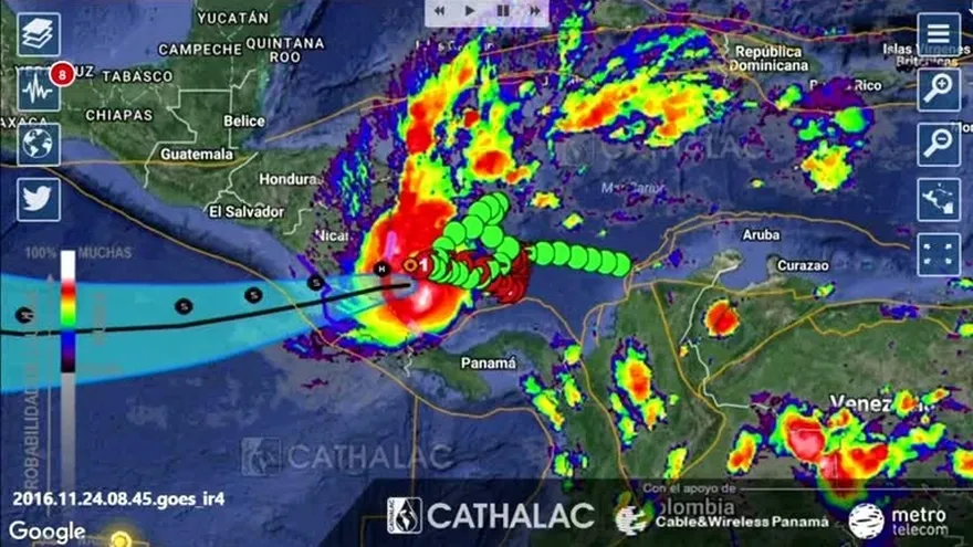Huracán Otto llegaría  a Costa Rica en categoría 2