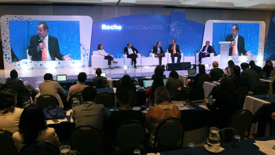 Vista general del Foro de salud de Efe "Ciudades se unen en la lucha contra el cáncer" el 5 de julio de 2018, durante el Roche Press Day 2018, en Cali (Colombia)