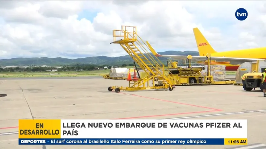 Llega un nuevo lote con más de 450 mil vacunas de la casa farmacéutica Pfizer