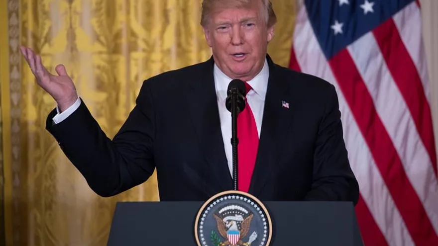 En la imagen un registro del presidente de los Estados Unidos, Donald J. Trump.