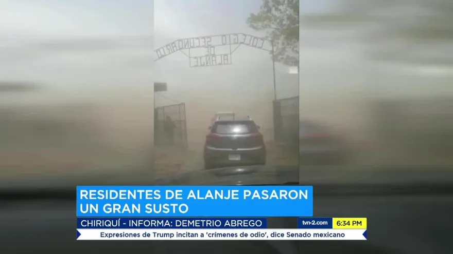 Ráfaga de viento sorprende a residentes de Alanje, Chiriquí