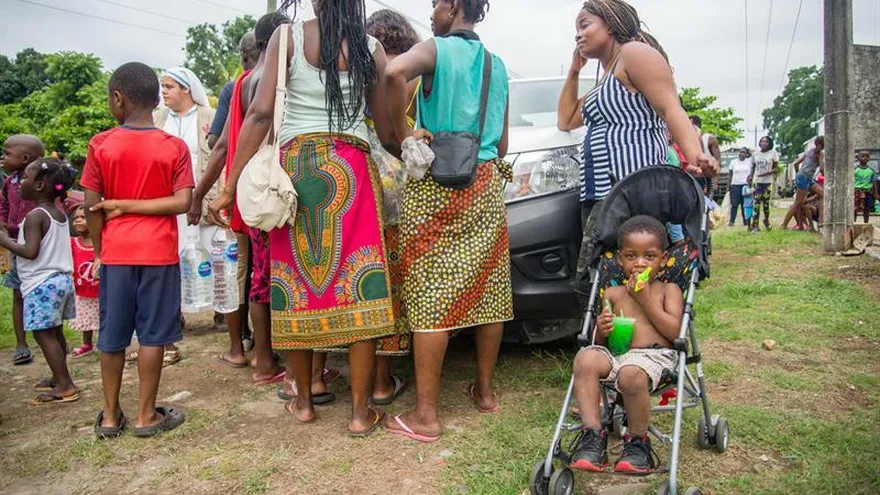 Migrantes africanos este sábado, en Tapachula (México).