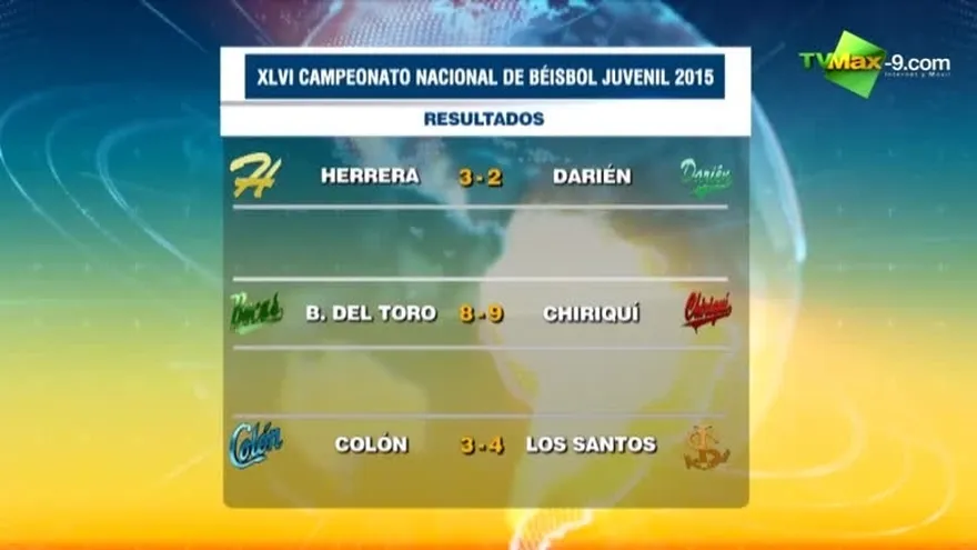 Resultados y posiciones del béisbol juvenil