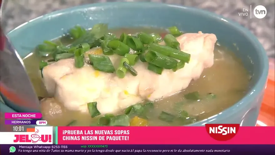 Receta: sopa de pescado y fideos (final)