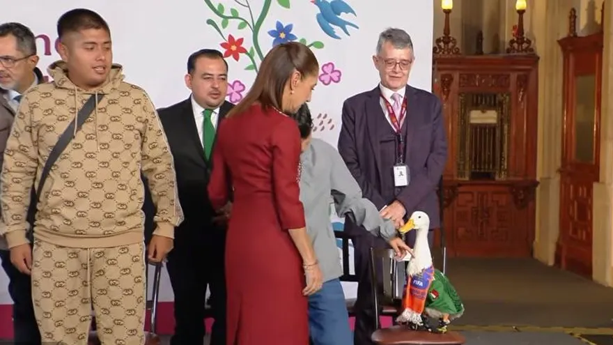 La presidenta de México se acerca para conocer a Merlín