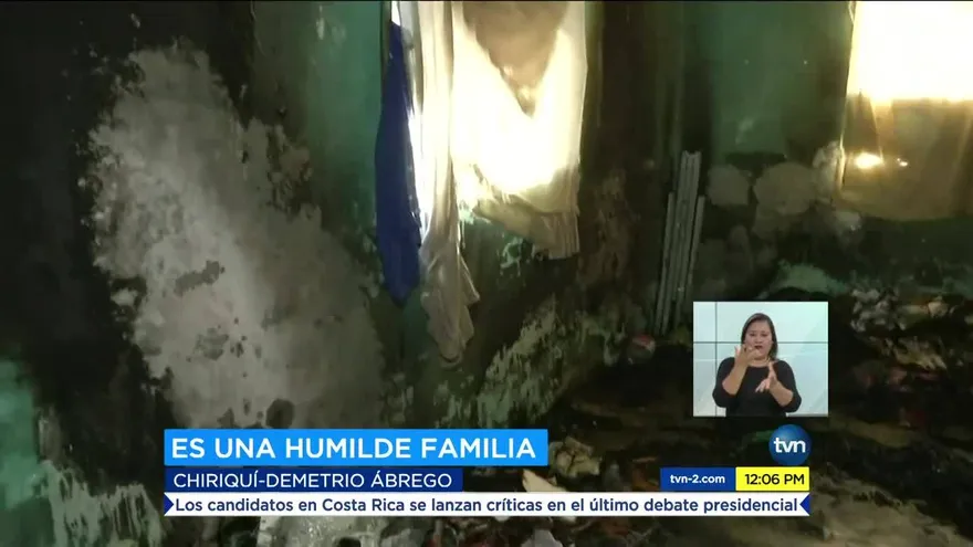 Familia lo pierde todo en incendio en Chiriquí